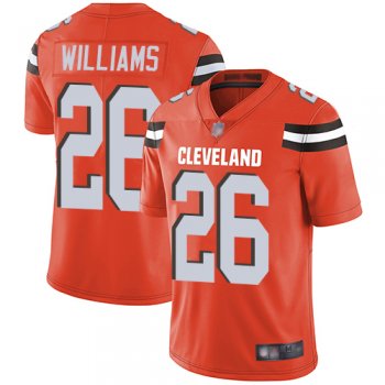 Youth Nike Browns #26 Greedy Williams Orange Alternate Youth Stitched NFL Vapor Untouchable Limited Jersey