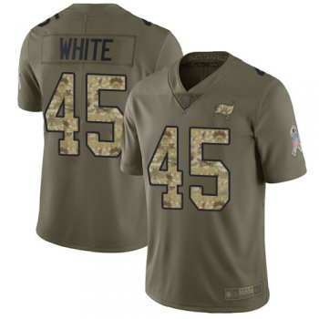 Youth Buccaneers #45 Devin White Olive/Camo Youth Stitched Football Limited 2017 Salute to Service Jersey