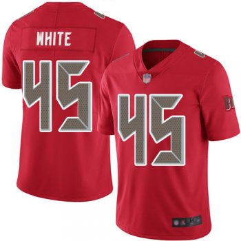 Youth Buccaneers #41 Devin White Red Youth Stitched Football Limited Rush Jersey