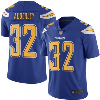 Youth Chargers #32 Nasir Adderley Electric Blue Youth Stitched Football Limited Rush Jersey