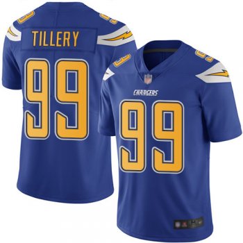 Youth Nike Chargers #99 Jerry Tillery Electric Blue Youth Stitched NFL Limited Rush Jersey