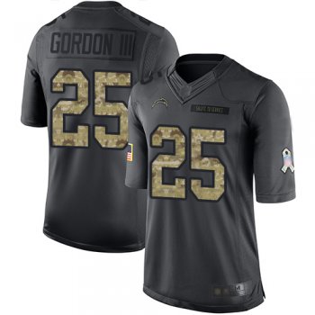 Youth Nike Chargers #25 Melvin Gordon III Black Youth Stitched NFL Limited 2016 Salute to Service Jersey