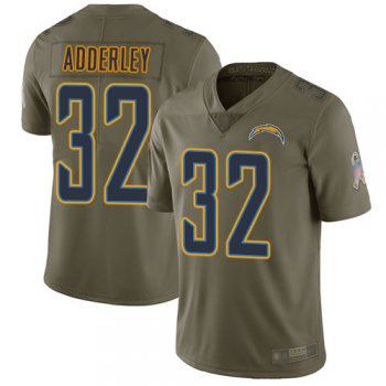 Youth Chargers #32 Nasir Adderley Olive Youth Stitched Football Limited 2017 Salute to Service Jersey