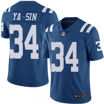 Youth Colts #34 Rock Ya-Sin Royal Blue Youth Stitched Football Limited Rush Jersey