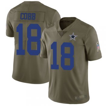 Youth Nike Cowboys #18 Randall Cobb Olive Youth Stitched NFL Limited 2017 Salute to Service Jersey