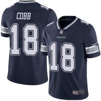 Youth Nike Cowboys #18 Randall Cobb Navy Blue Team Color Youth Stitched NFL Vapor Untouchable Limited Jersey