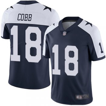 Youth Nike Cowboys #18 Randall Cobb Navy Blue Thanksgiving Youth Stitched NFL Vapor Untouchable Limited Throwback Jersey