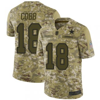 Youth Nike Cowboys #18 Randall Cobb Camo Youth Stitched NFL Limited 2018 Salute to Service Jersey