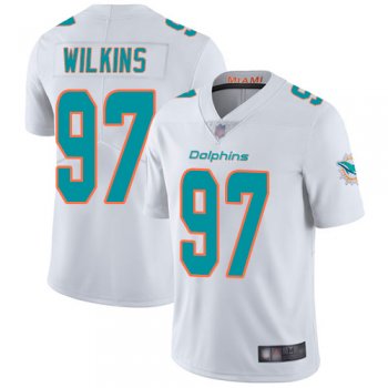 Youth Dolphins #97 Christian Wilkins White Youth Stitched Football Vapor Untouchable Limited Jersey