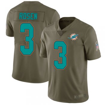 Youth Nike Dolphins #3 Josh Rosen Olive Youth Stitched NFL Limited 2017 Salute to Service Jersey