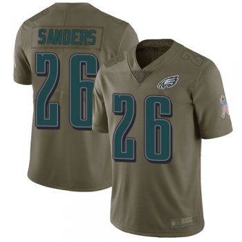 Youth Eagles #26 Miles Sanders Olive Youth Stitched Football Limited 2017 Salute to Service Jersey