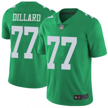 Youth Eagles #77 Andre Dillard Green Youth Stitched Football Limited Rush Jersey