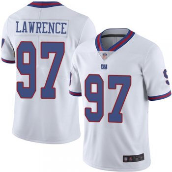 Youth Giants #97 Dexter Lawrence White Youth Stitched Football Limited Rush Jersey