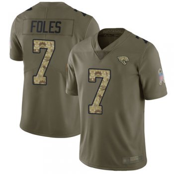 Youth Nike Jaguars #7 Nick Foles Olive/Camo Youth Stitched NFL Limited 2017 Salute to Service Jersey