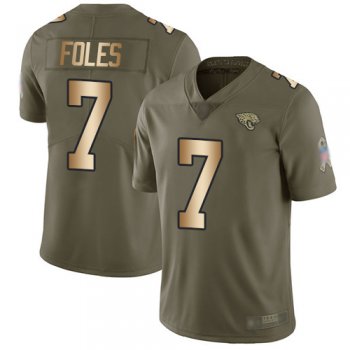 Youth Nike Jaguars #7 Nick Foles Olive/Gold Youth Stitched NFL Limited 2017 Salute to Service Jersey