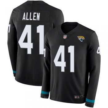 Youth Nike Jaguars #41 Josh Allen Black Team Color Youth Stitched NFL Limited Therma Long Sleeve Jersey