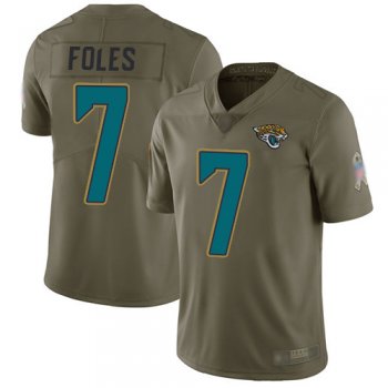 Youth Nike Jaguars #7 Nick Foles Olive Youth Stitched NFL Limited 2017 Salute to Service Jersey