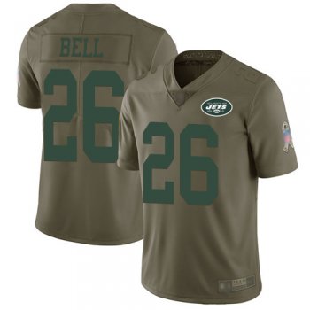 Youth Nike Jets #26 Le'Veon Bell Olive Youth Stitched NFL Limited 2017 Salute to Service Jersey