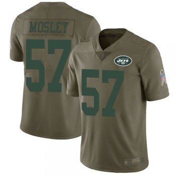 Youth Nike Jets #57 C.J. Mosley Olive Youth Stitched NFL Limited 2017 Salute to Service Jersey