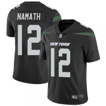 Youth Nike Jets #12 Joe Namath Black Alternate Youth Stitched NFL Vapor Untouchable Limited Jersey