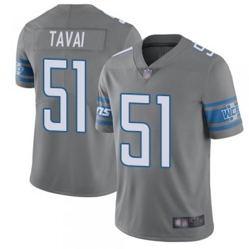 Youth Lions #51 Jahlani Tavai Gray Youth Stitched Football Limited Rush Jersey