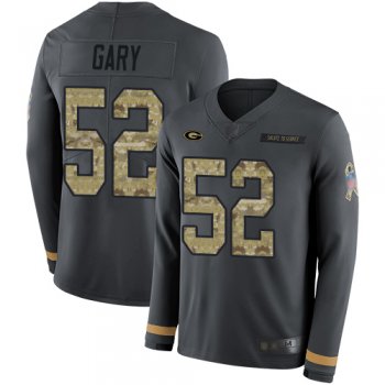 Youth Nike Packers #52 Rashan Gary Anthracite Salute to Service Youth Stitched NFL Limited Therma Long Sleeve Jersey