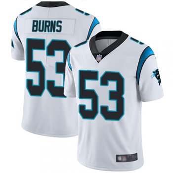 Youth Panthers #53 Brian Burns White Youth Stitched Football Vapor Untouchable Limited Jersey