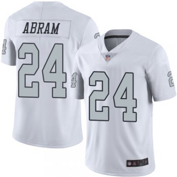 Youth Raiders #24 Johnathan Abram White Youth Stitched Football Limited Rush Jersey