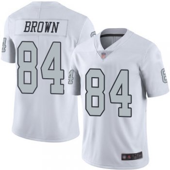 Youth Nike Raiders #84 Antonio Brown White Youth Stitched NFL Limited Rush Jersey