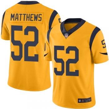 Youth Nike Rams #52 Clay Matthews Gold Youth Stitched NFL Limited Rush Jersey