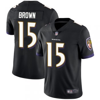 Youth Ravens #15 Marquise Brown Black Alternate Youth Stitched Football Vapor Untouchable Limited Jersey