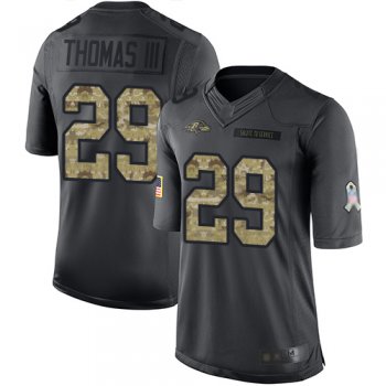 Youth Nike Ravens #29 Earl Thomas III Black Youth Stitched NFL Limited 2016 Salute to Service Jersey