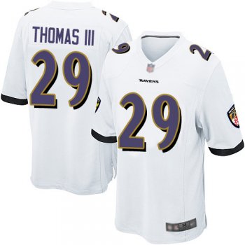 Youth Nike Ravens #29 Earl Thomas III White Youth Stitched NFL New Elite Jersey