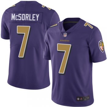 Youth Ravens #7 Trace McSorley Purple Youth Stitched Football Limited Rush Jersey