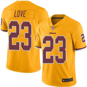 Youth Redskins #23 Bryce Love Gold Youth Stitched Football Limited Rush Jersey