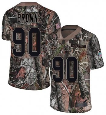 Youth Nike Saints #90 Malcom Brown Camo Youth Stitched NFL Limited Rush Realtree Jersey