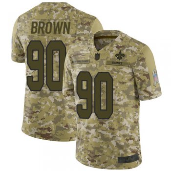 Youth Nike Saints #90 Malcom Brown Camo Youth Stitched NFL Limited 2018 Salute to Service Jersey