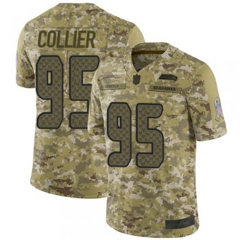 Youth Seahawks #95 L.J. Collier Camo Youth Stitched Football Limited 2018 Salute to Service Jersey