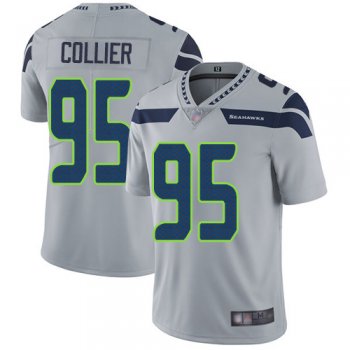 Youth Seahawks #95 L.J. Collier Grey Alternate Youth Stitched Football Vapor Untouchable Limited Jersey