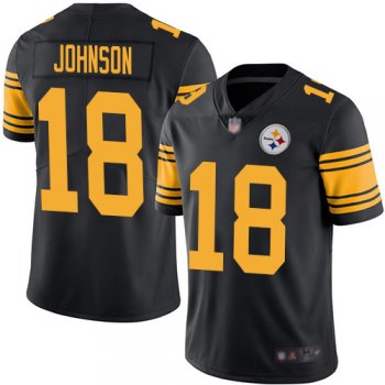 Youth Steelers #18 Diontae Johnson Black Youth Stitched Football Limited Rush Jersey