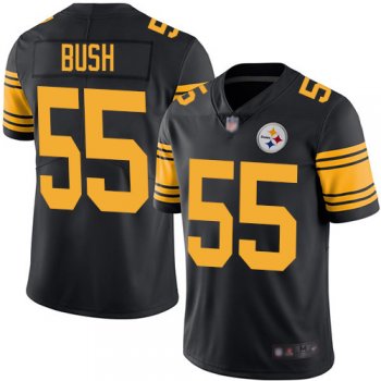 Youth Nike Steelers #55 Devin Bush Black Youth Stitched NFL Limited Rush Jersey