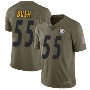 Youth Nike Steelers #55 Devin Bush Olive Youth Stitched NFL Limited 2017 Salute to Service Jersey