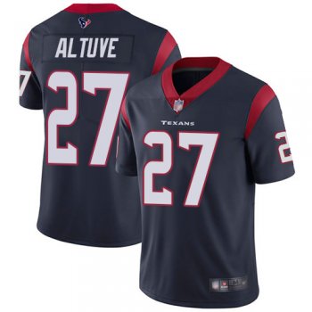 Youth Texans #27 Jose Altuve Navy Blue Team Color Youth Stitched Football Vapor Untouchable Limited Jersey