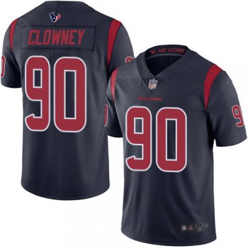 Youth Texans #90 Jadeveon Clowney Navy Blue Youth Stitched Football Limited Rush Jersey