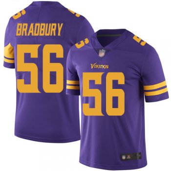 Youth Vikings #56 Garrett Bradbury Purple Youth Stitched Football Limited Rush Jersey