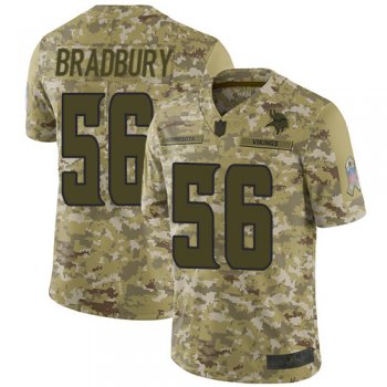 Youth Vikings #56 Garrett Bradbury Camo Youth Stitched Football Limited 2018 Salute to Service Jersey