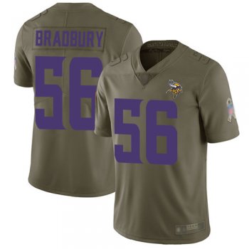 Youth Vikings #56 Garrett Bradbury Olive Youth Stitched Football Limited 2017 Salute to Service Jersey