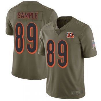 Nike Bengals #89 Drew Sample Olive Men's Stitched NFL Limited 2017 Salute To Service Jersey