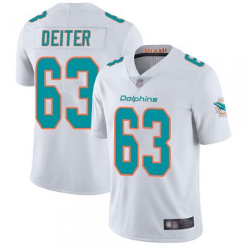 Dolphins #63 Michael Deiter White Men's Stitched Football Vapor Untouchable Limited Jersey