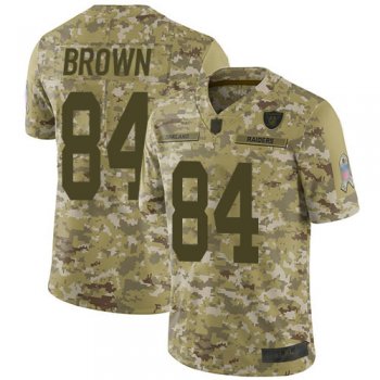 Nike Raiders #84 Antonio Brown Camo Men's Stitched NFL Limited 2018 Salute To Service Jersey